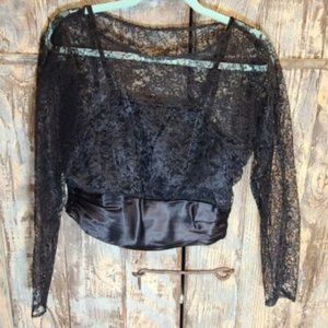 Vintage 60's Floral Lace Formal Evening Top